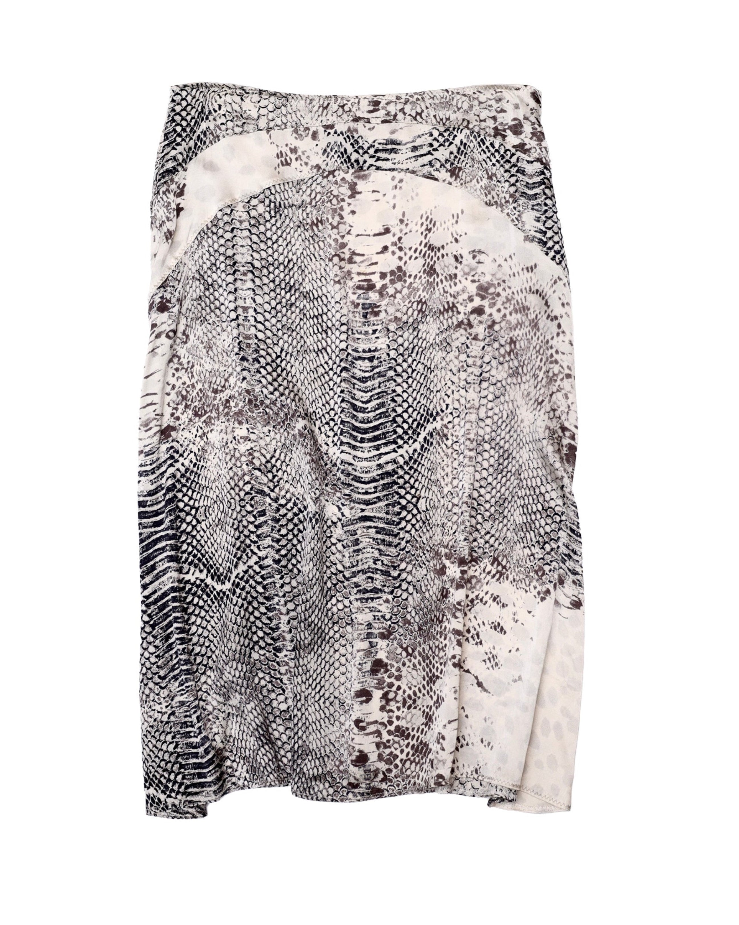 CLASS ROBERTO CAVALLI PYTHON LEATHER PATTERN SKIRT