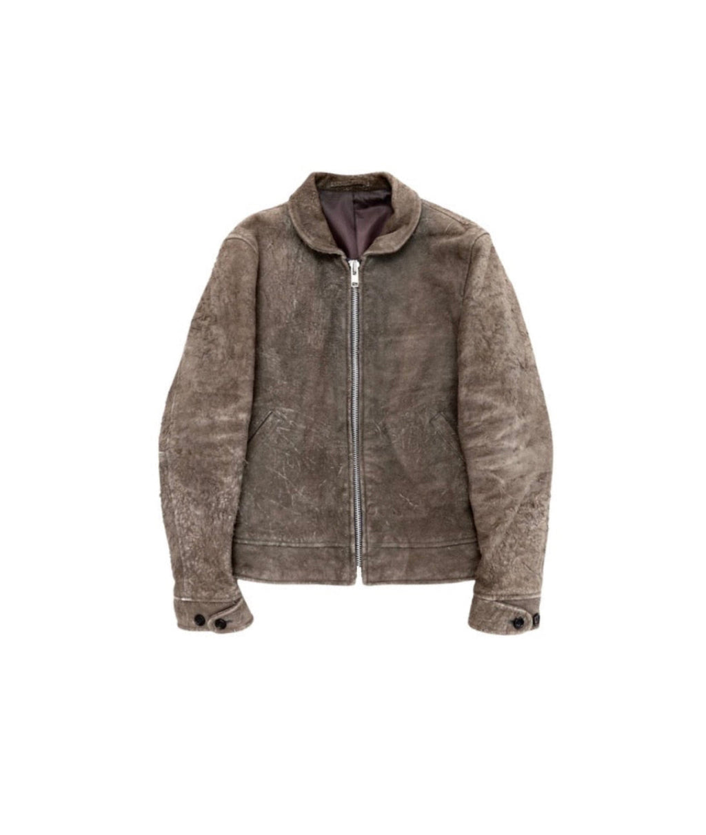 2003AW COMME des GARCONS GOMME DESTROYED LEATHER JACKET