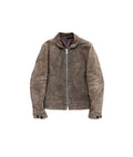 2003AW COMME des GARCONS GOMME DESTROYED LEATHER JACKET