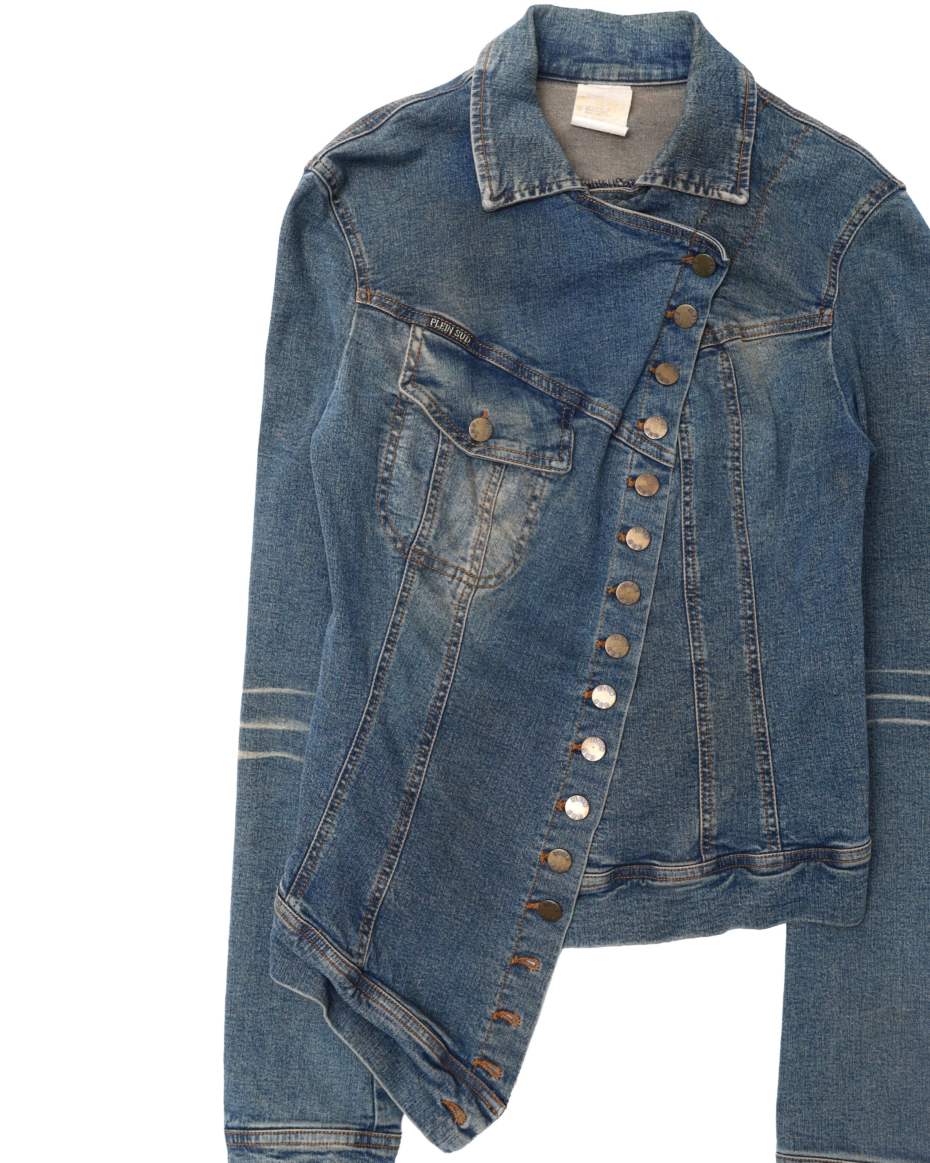 2003ss PLEIN SUD ASYMMETRY DENIM JACKET