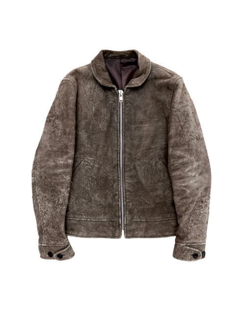2003AW COMME des GARCONS GOMME DESTROYED LEATHER JACKET