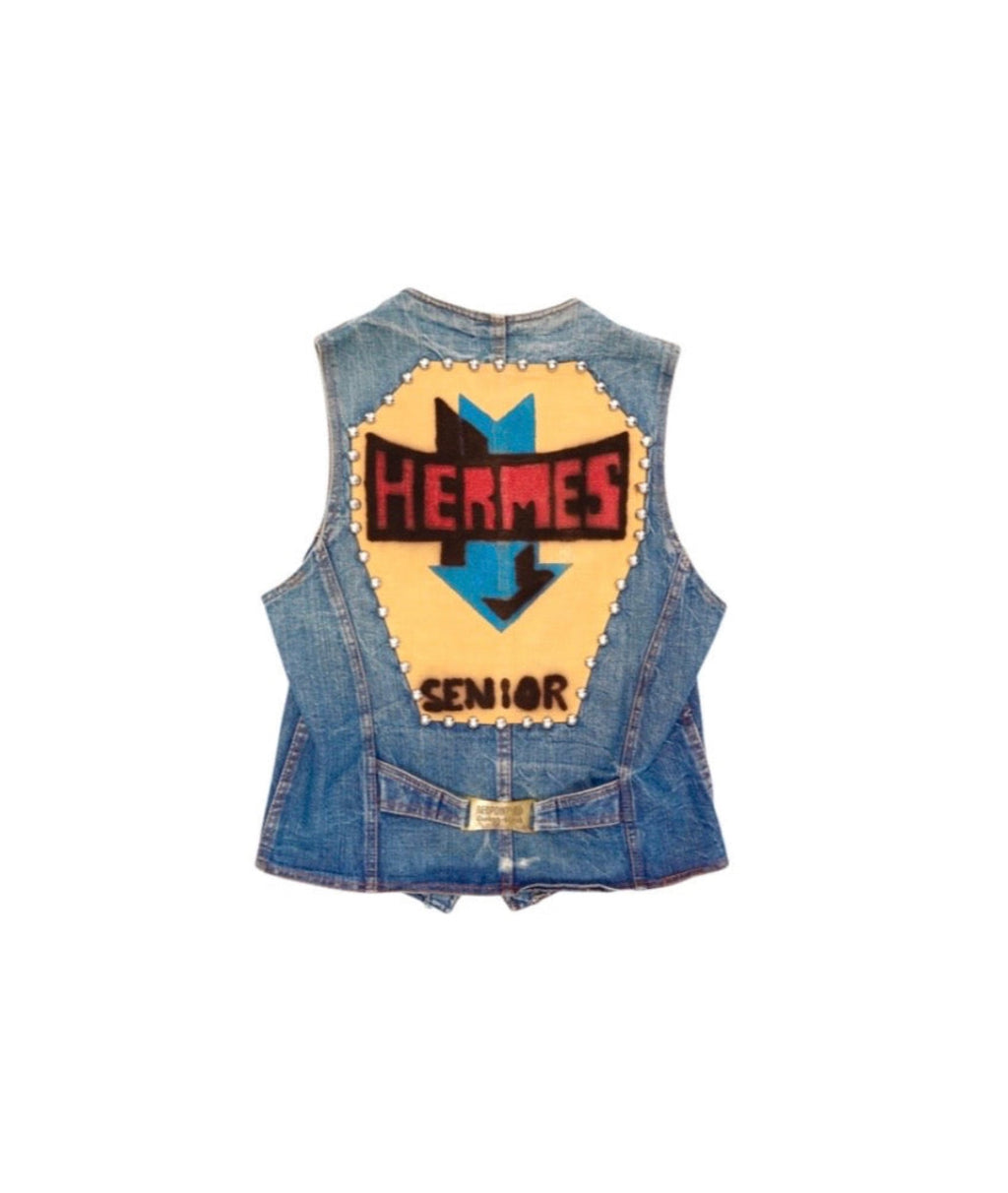 1980s HAND PAINTED DENIM VEST