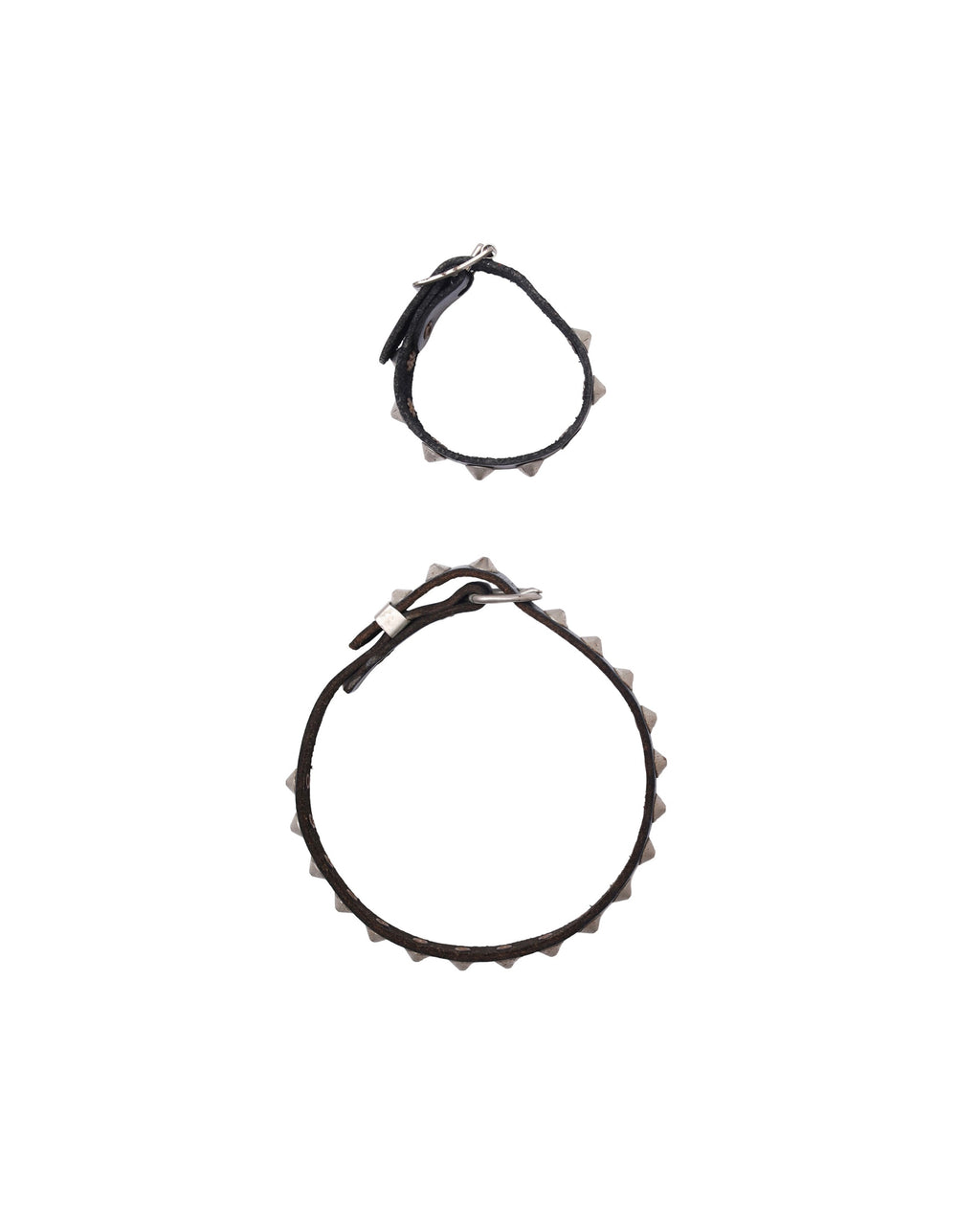 USED STUDS LEATHER CHOKER&BANGLE SET