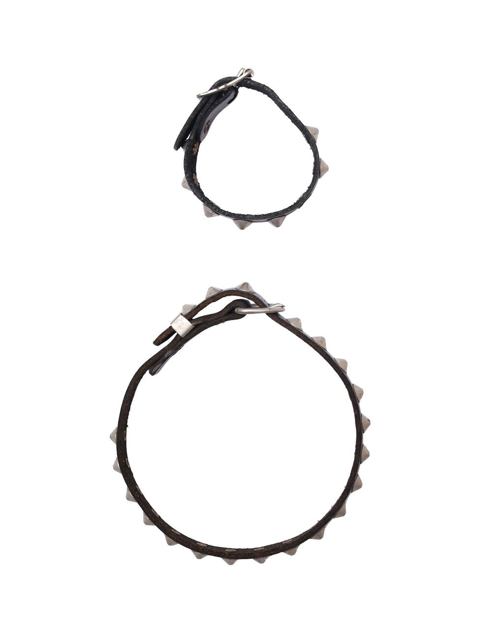 USED STUDS LEATHER CHOKER&BANGLE SET