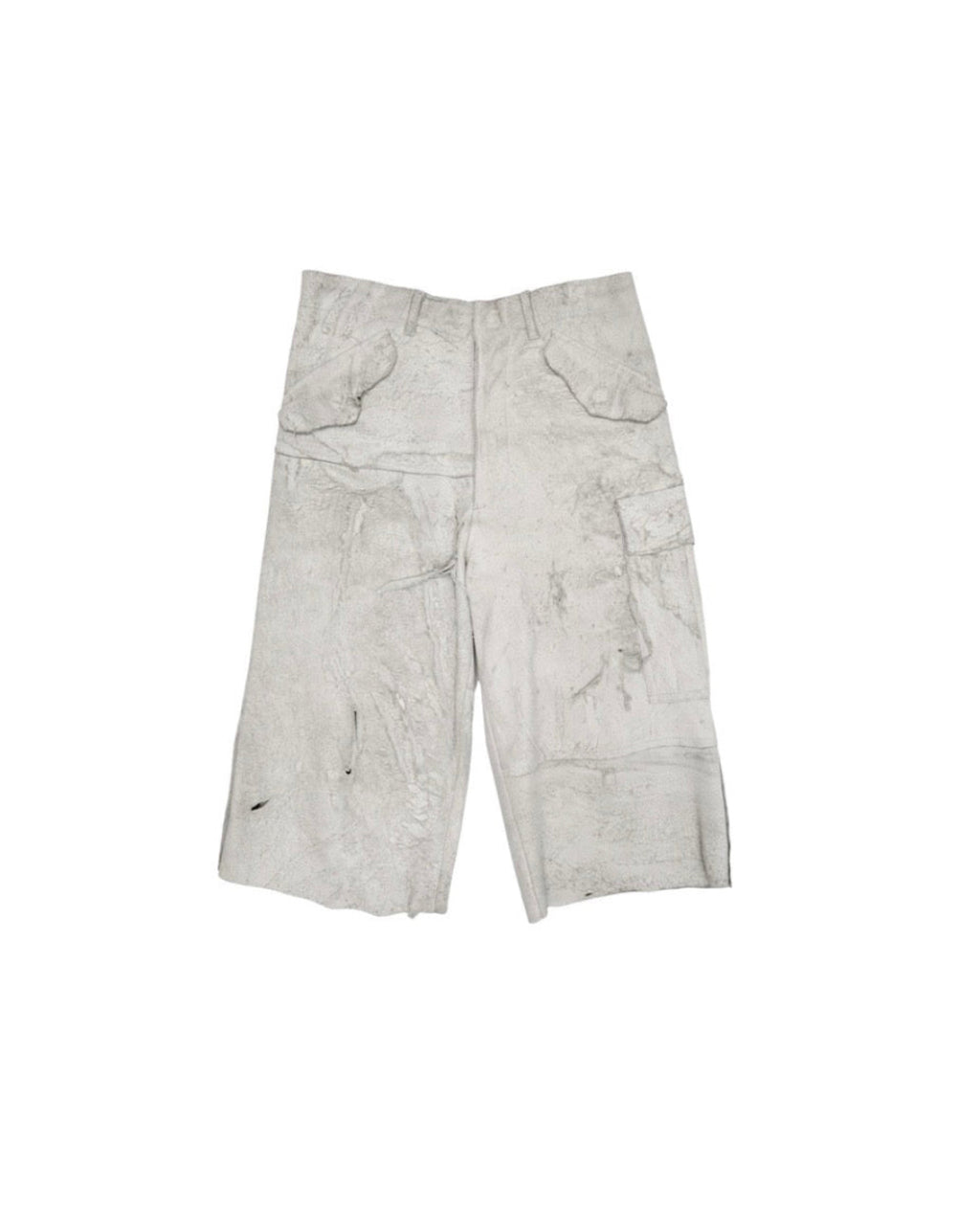 TRICOT COMME des GARCONS DESTROYED LEATHER HALF PANTS