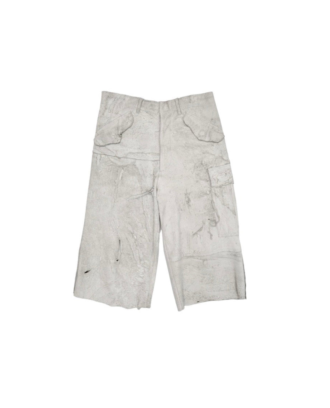 TRICOT COMME des GARCONS DESTROYED LEATHER HALF PANTS