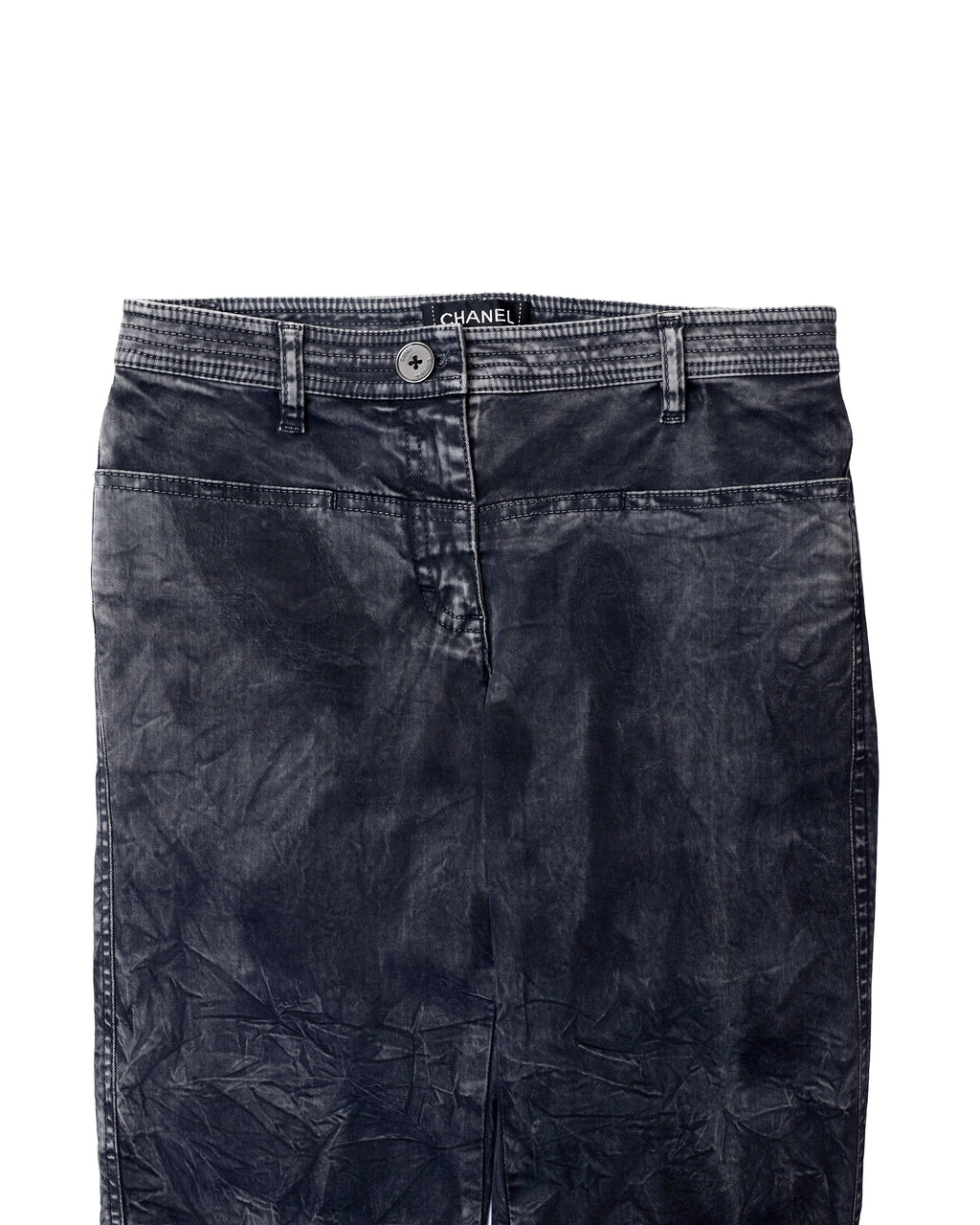 CHANEL CRINKLE PRINT PANTS