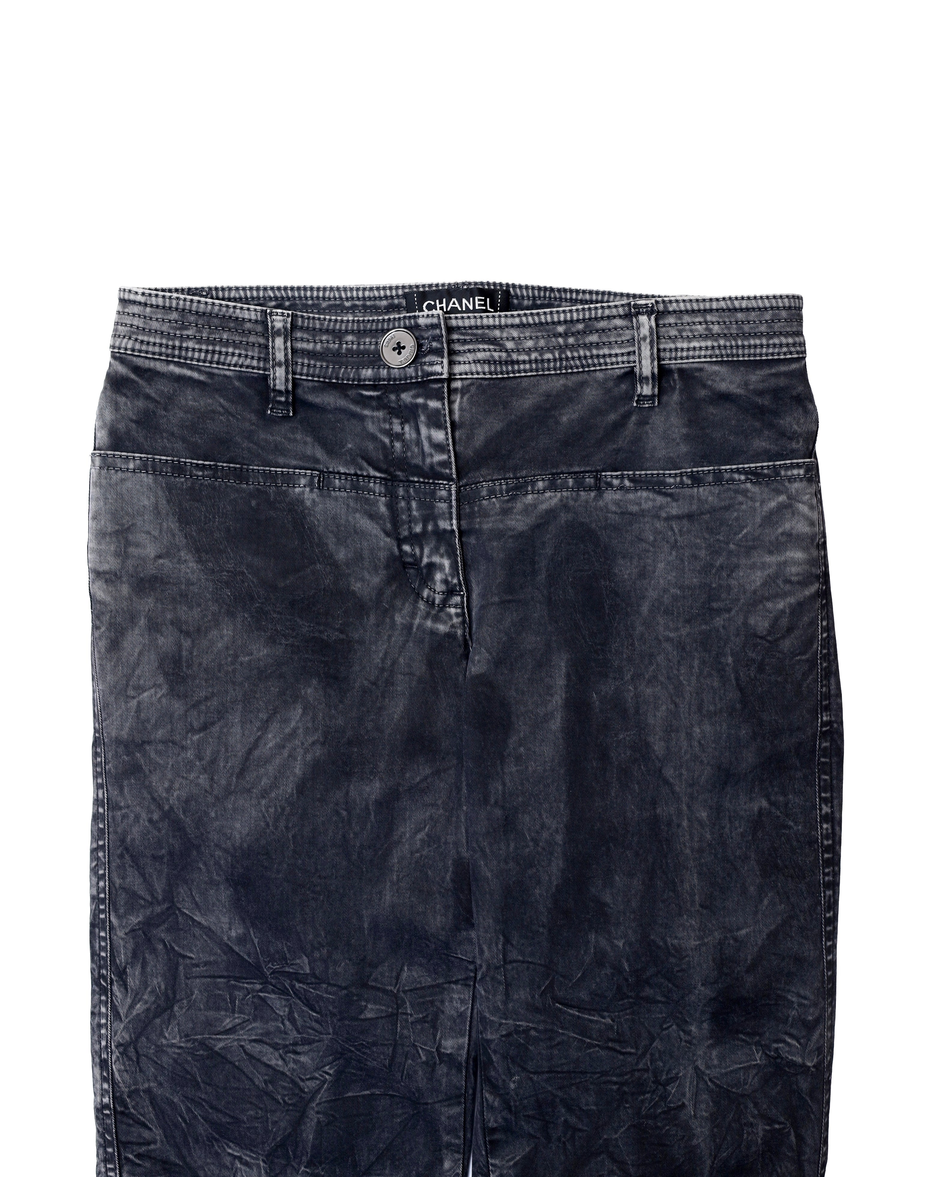 CHANEL CRINKLE PRINT PANTS