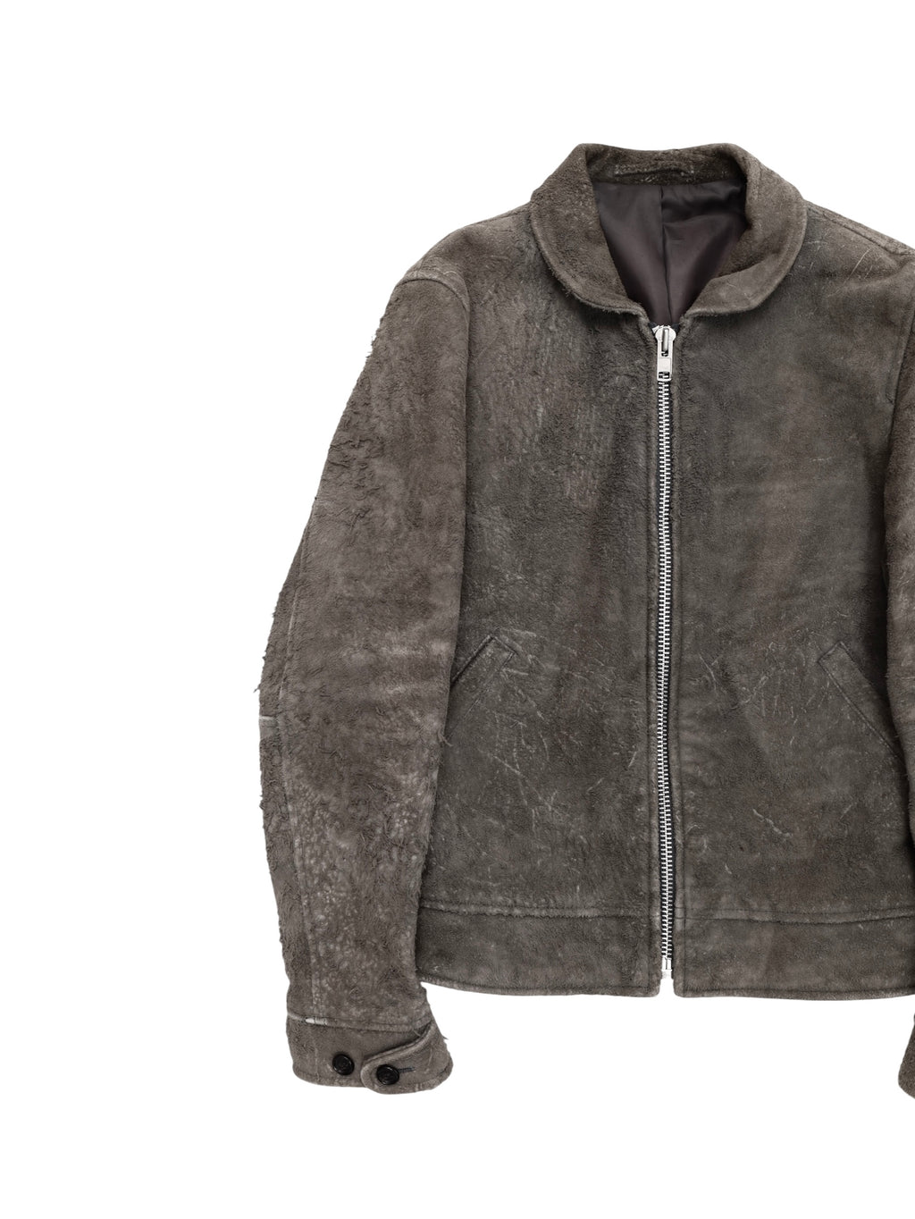 2003AW COMME des GARCONS GOMME DESTROYED LEATHER JACKET