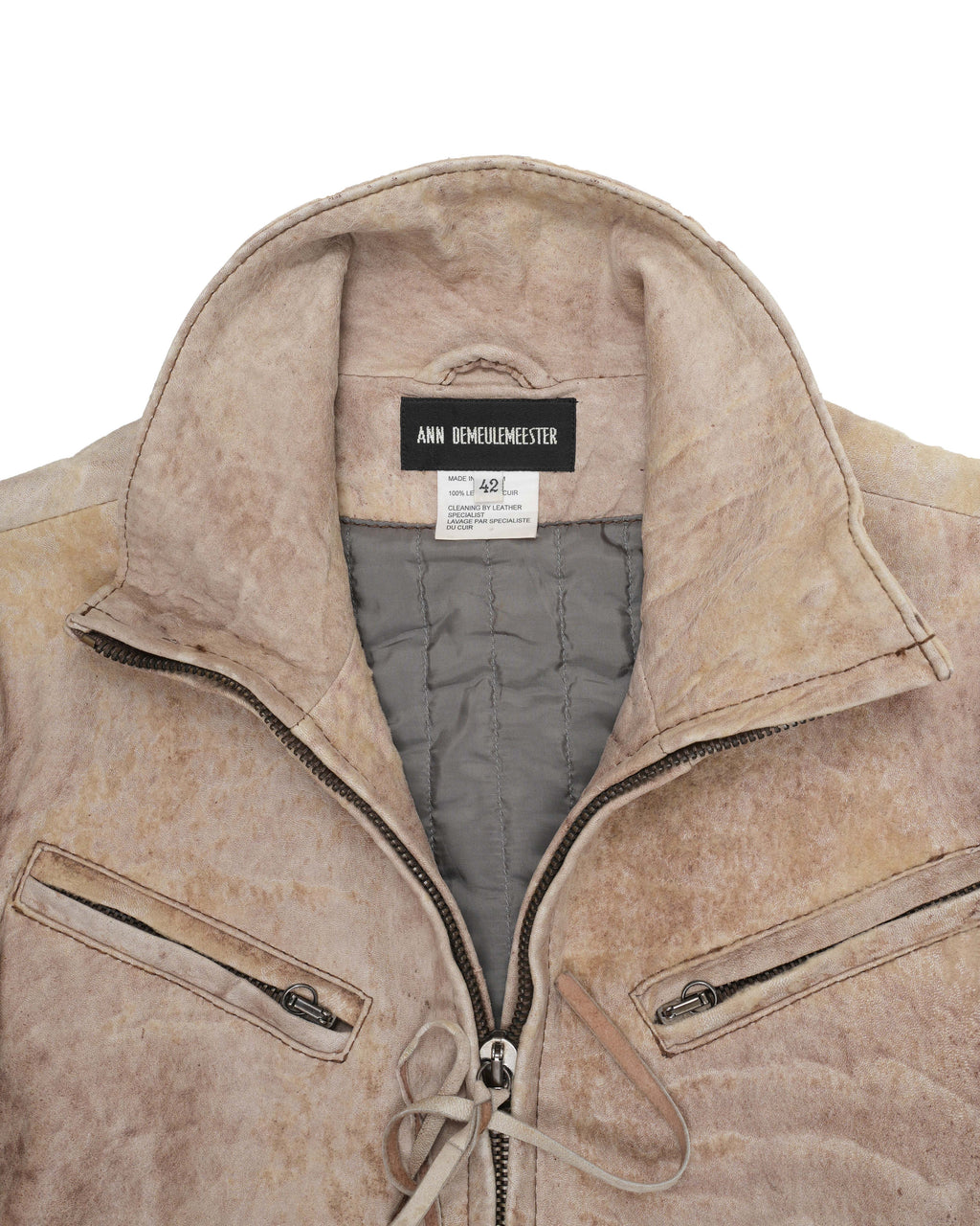 2002AW ANN DEMEULEMEESTER CRACK LEATHER JACKET