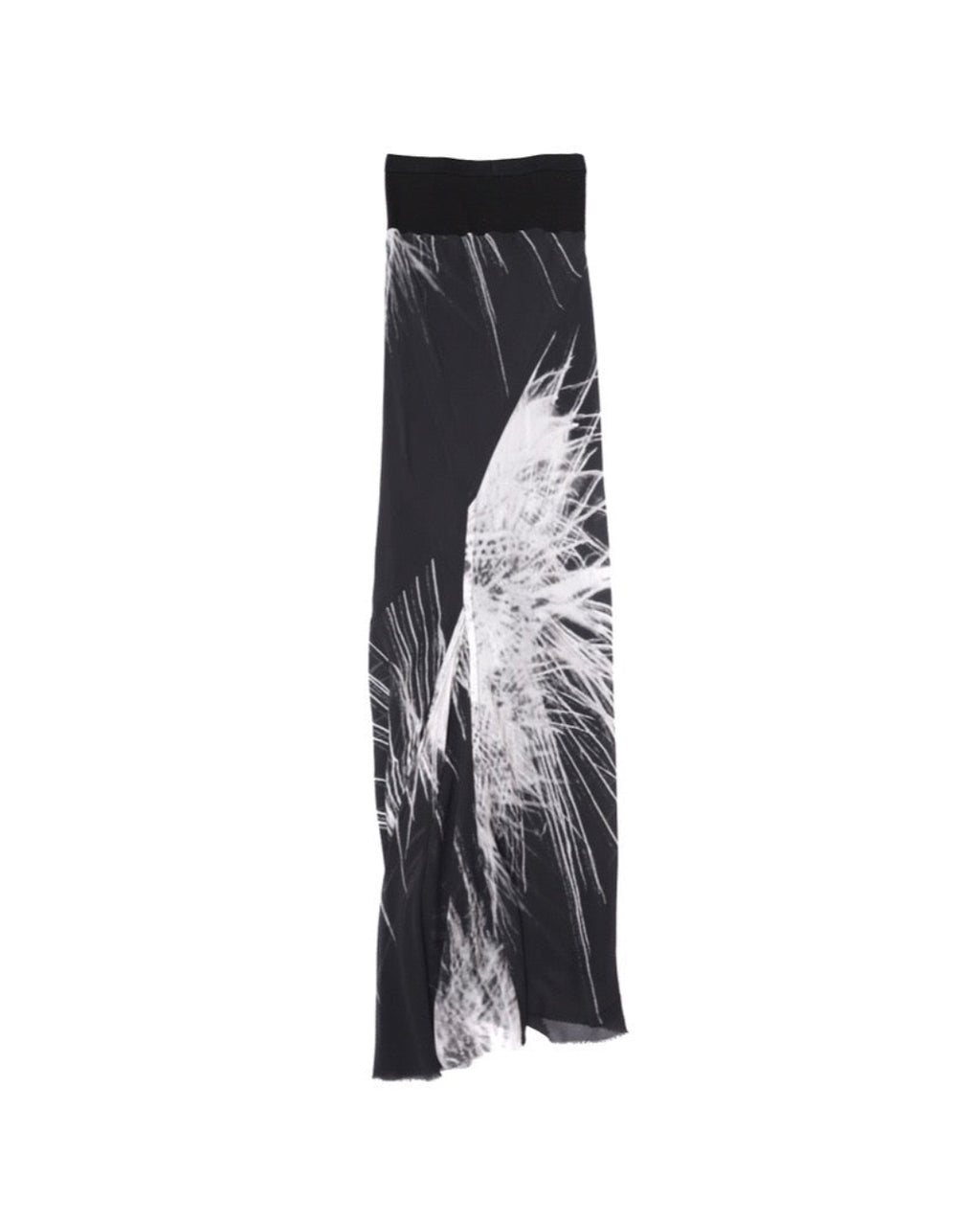 2010ss RICK OWENS PATTERNED SILK LONG SKIRTS