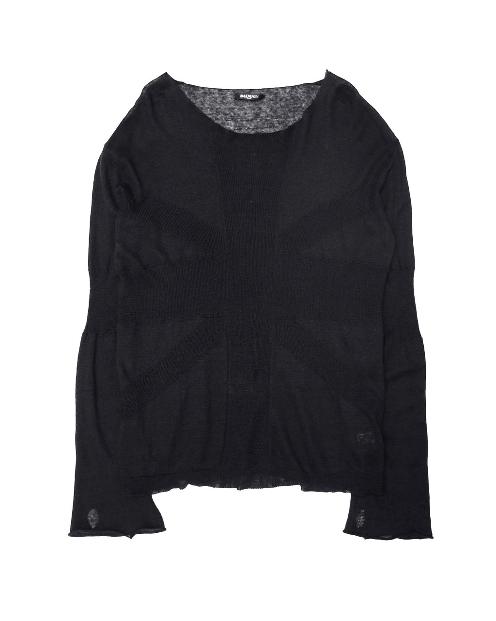 BALMAIN UNION JACK PATTERN KNIT SWEATER