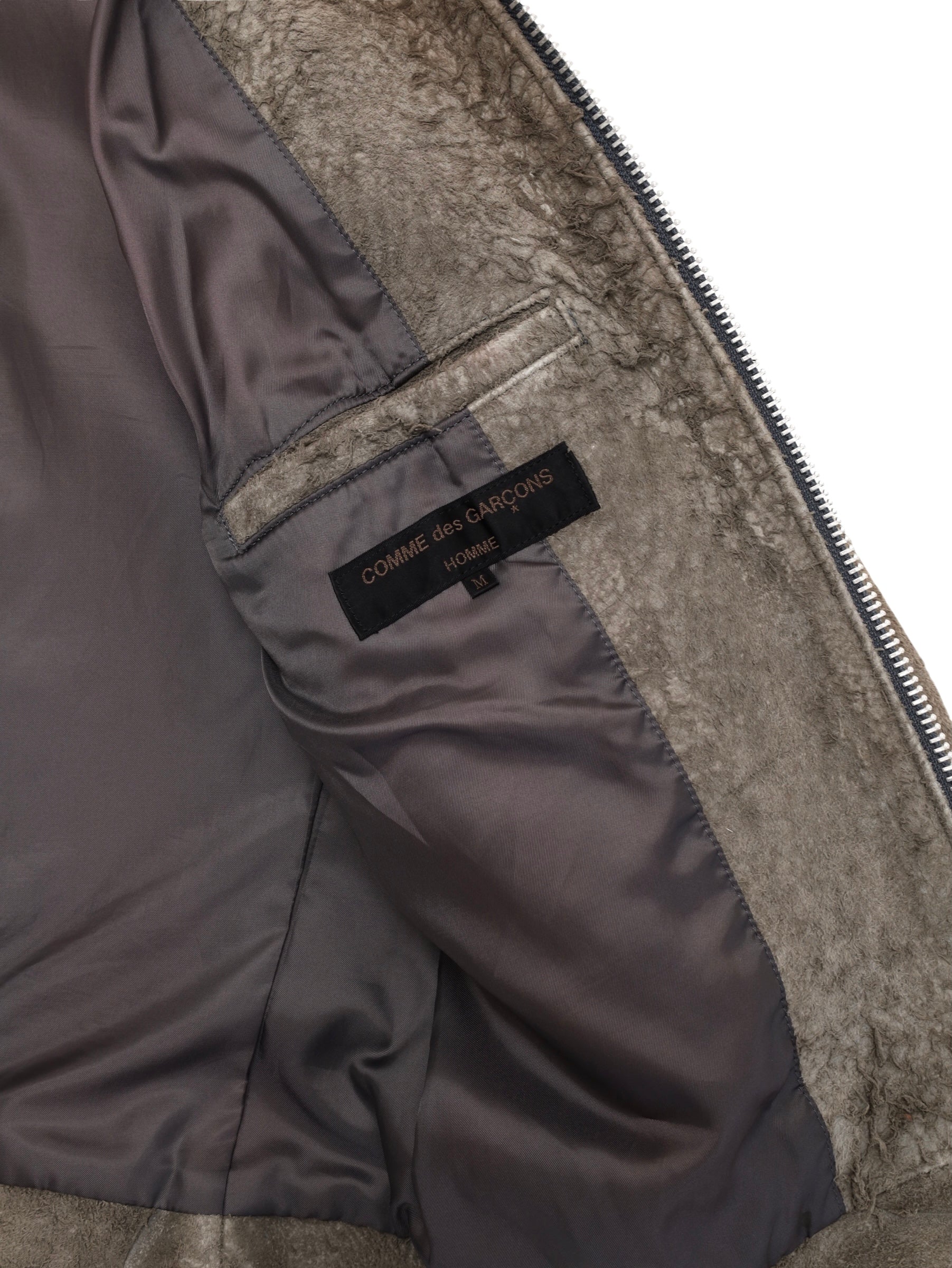 2003AW COMME des GARCONS GOMME DESTROYED LEATHER JACKET