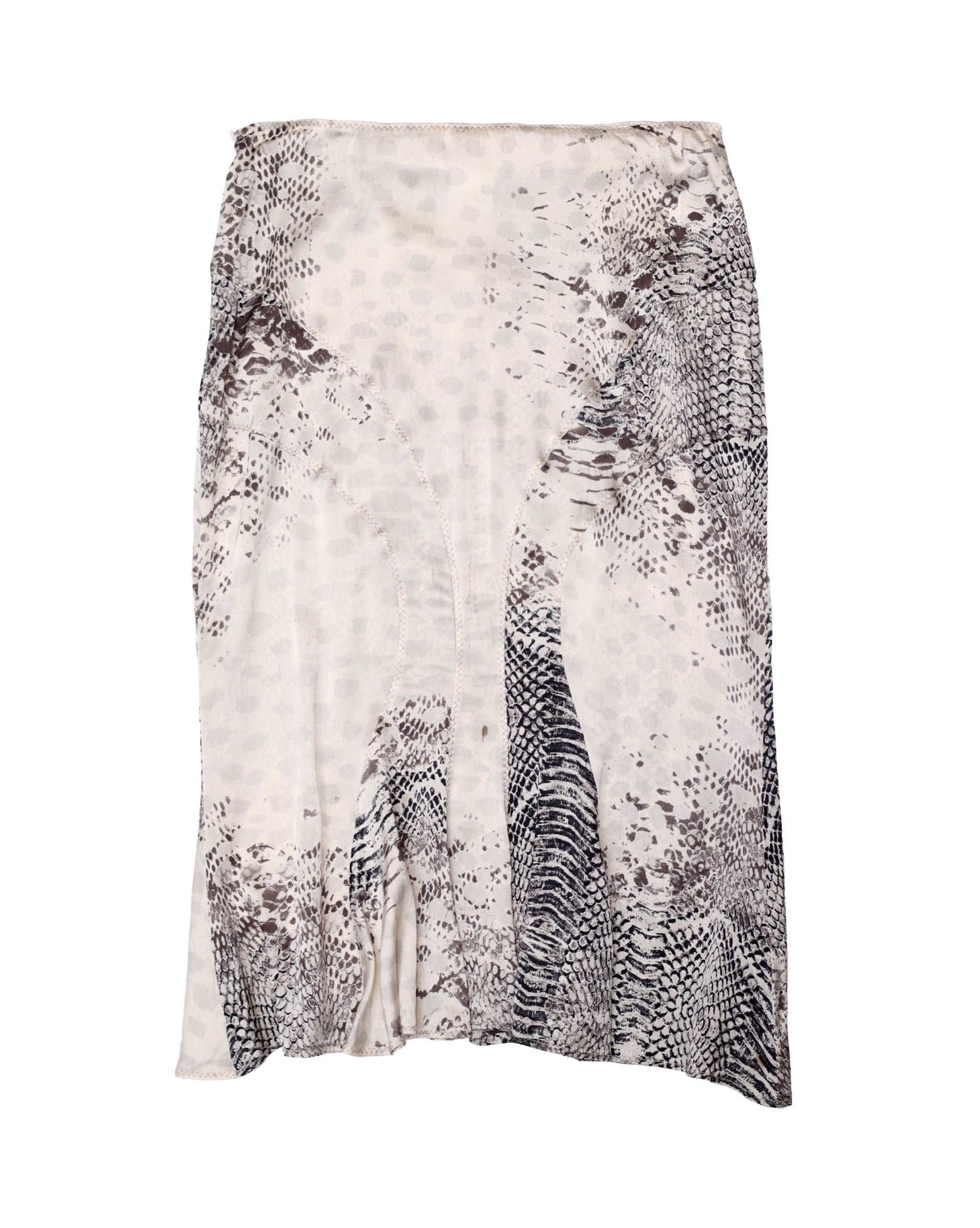 CLASS ROBERTO CAVALLI PYTHON LEATHER PATTERN SKIRT