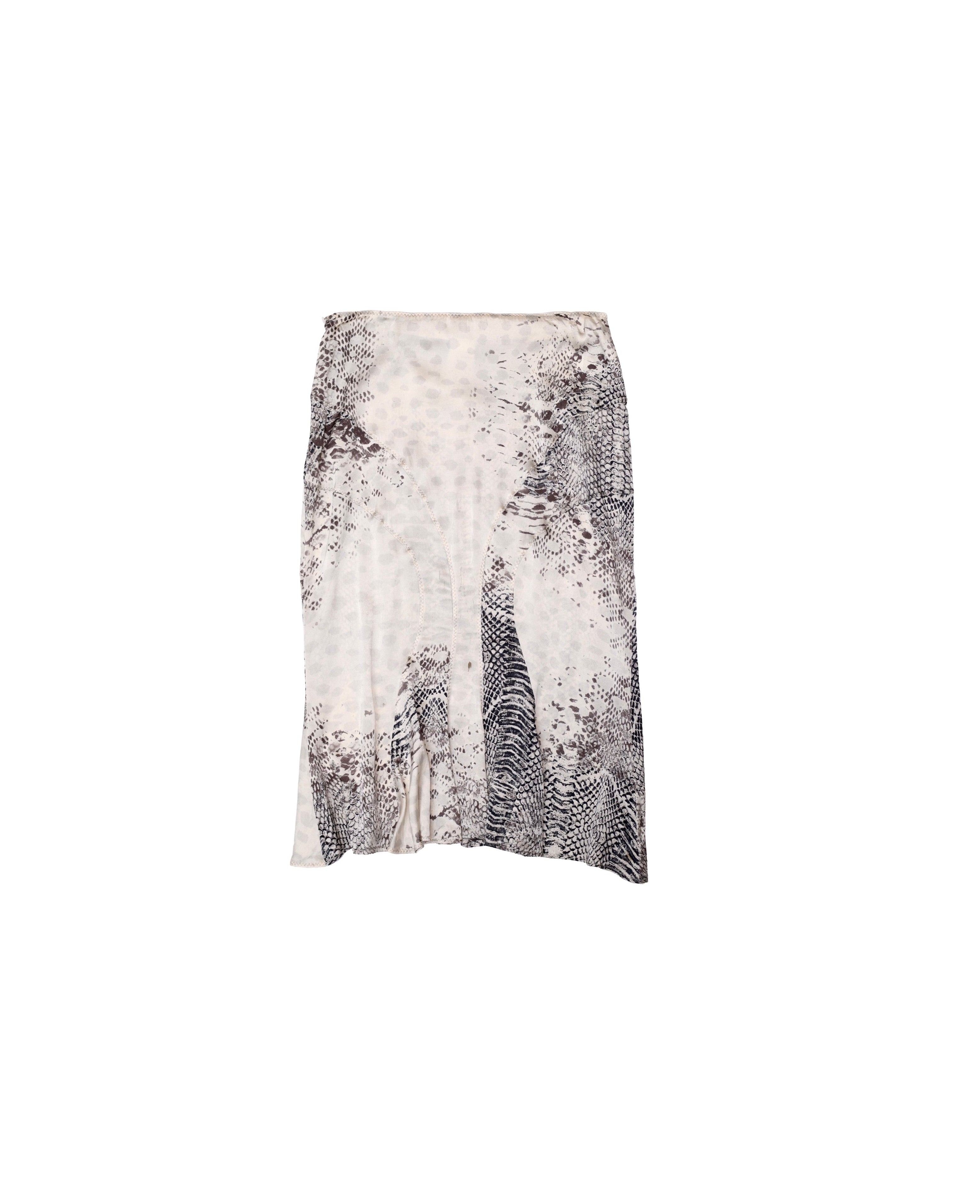 CLASS ROBERTO CAVALLI PYTHON LEATHER PATTERN SKIRT