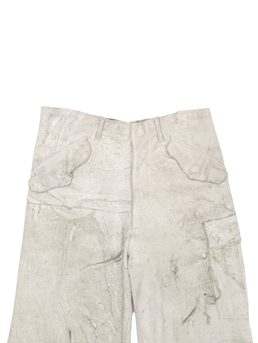 TRICOT COMME des GARCONS DESTROYED LEATHER HALF PANTS