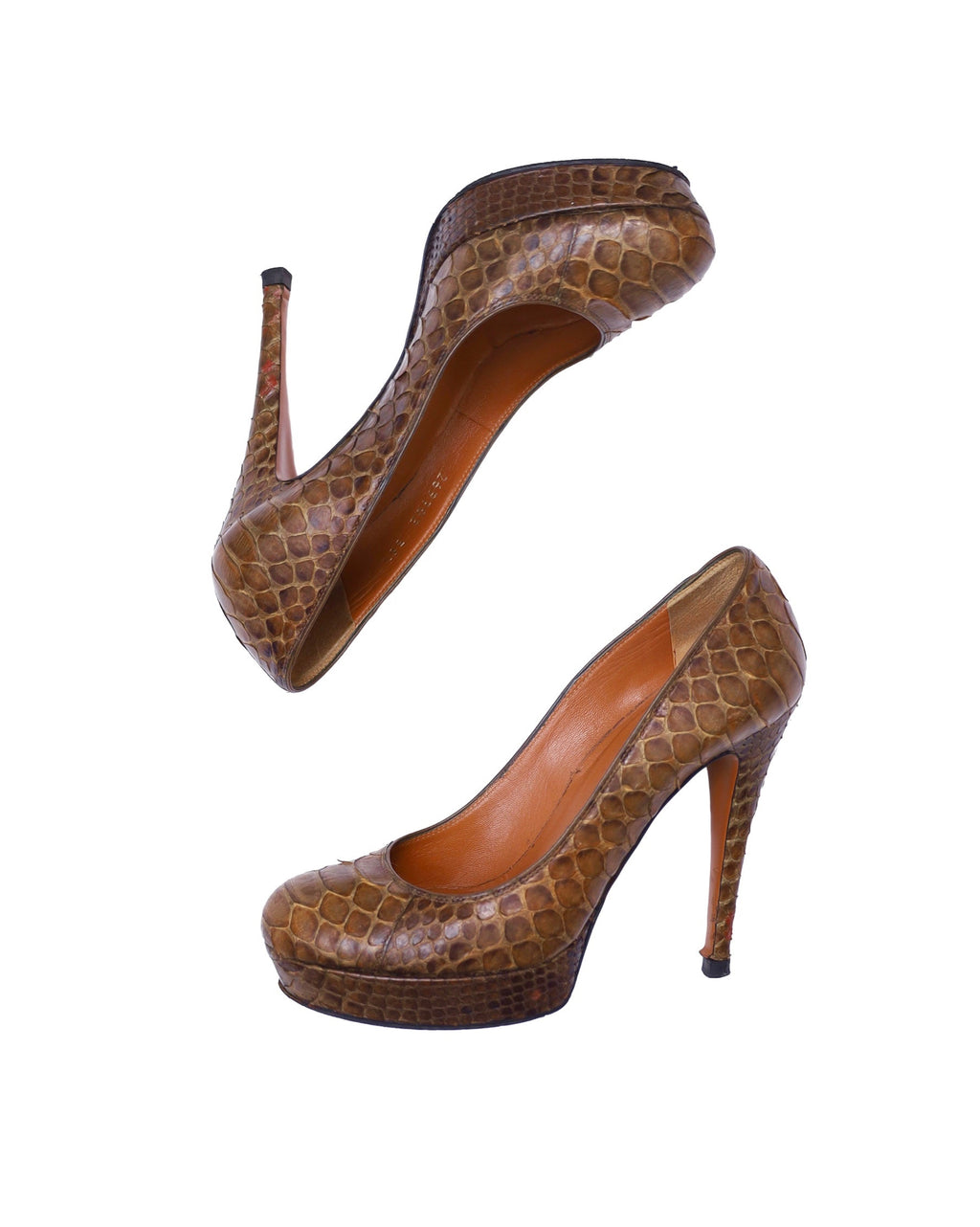 GUCCI PYTHON LEATHER PUMPS