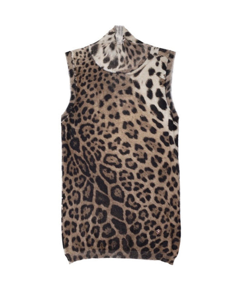 ROBERTO CAVALLI LEOPARD HIGH NECK KNIT