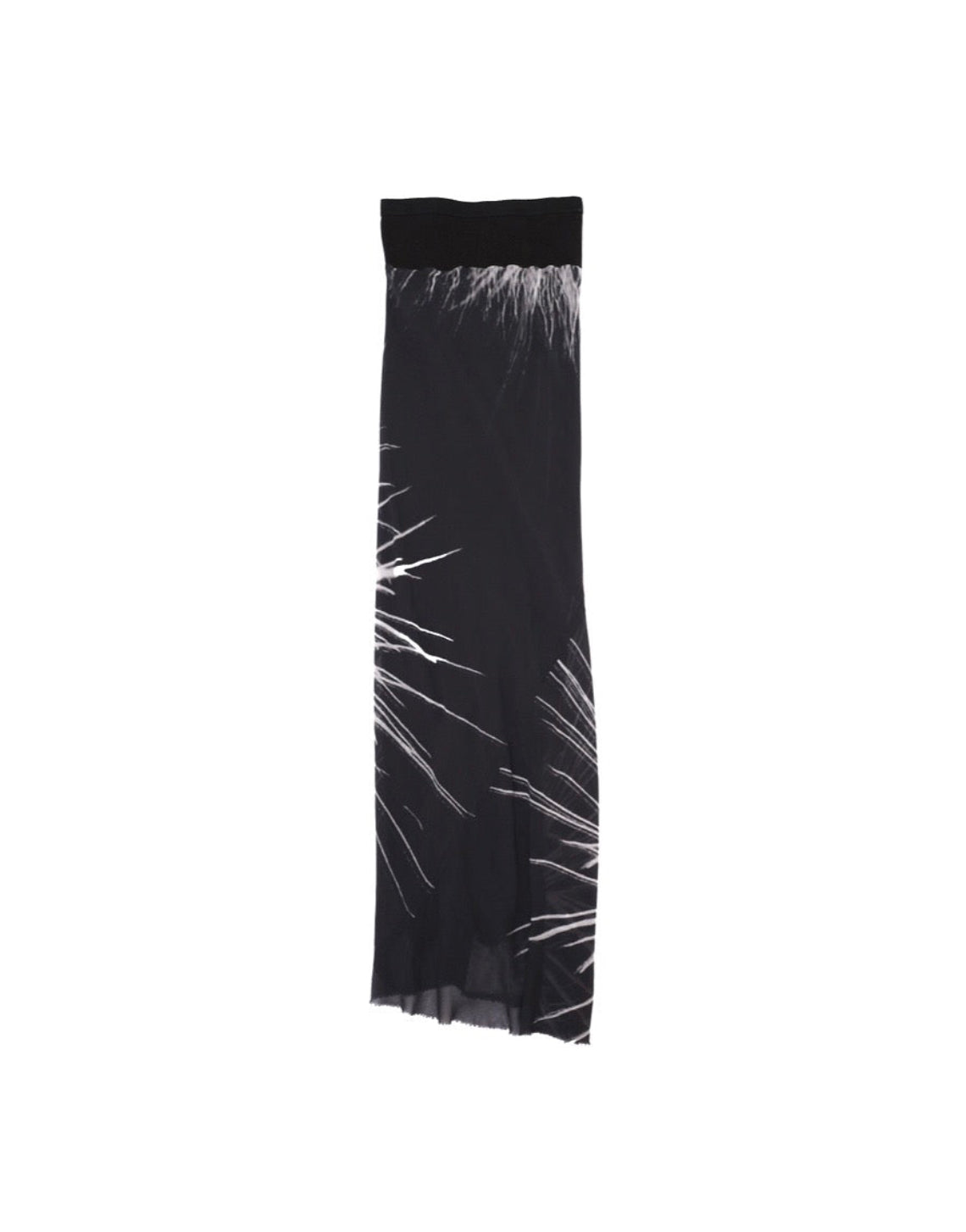 2010ss RICK OWENS PATTERNED SILK LONG SKIRTS