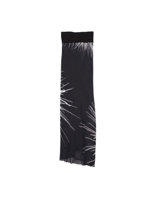 2010ss RICK OWENS PATTERNED SILK LONG SKIRTS