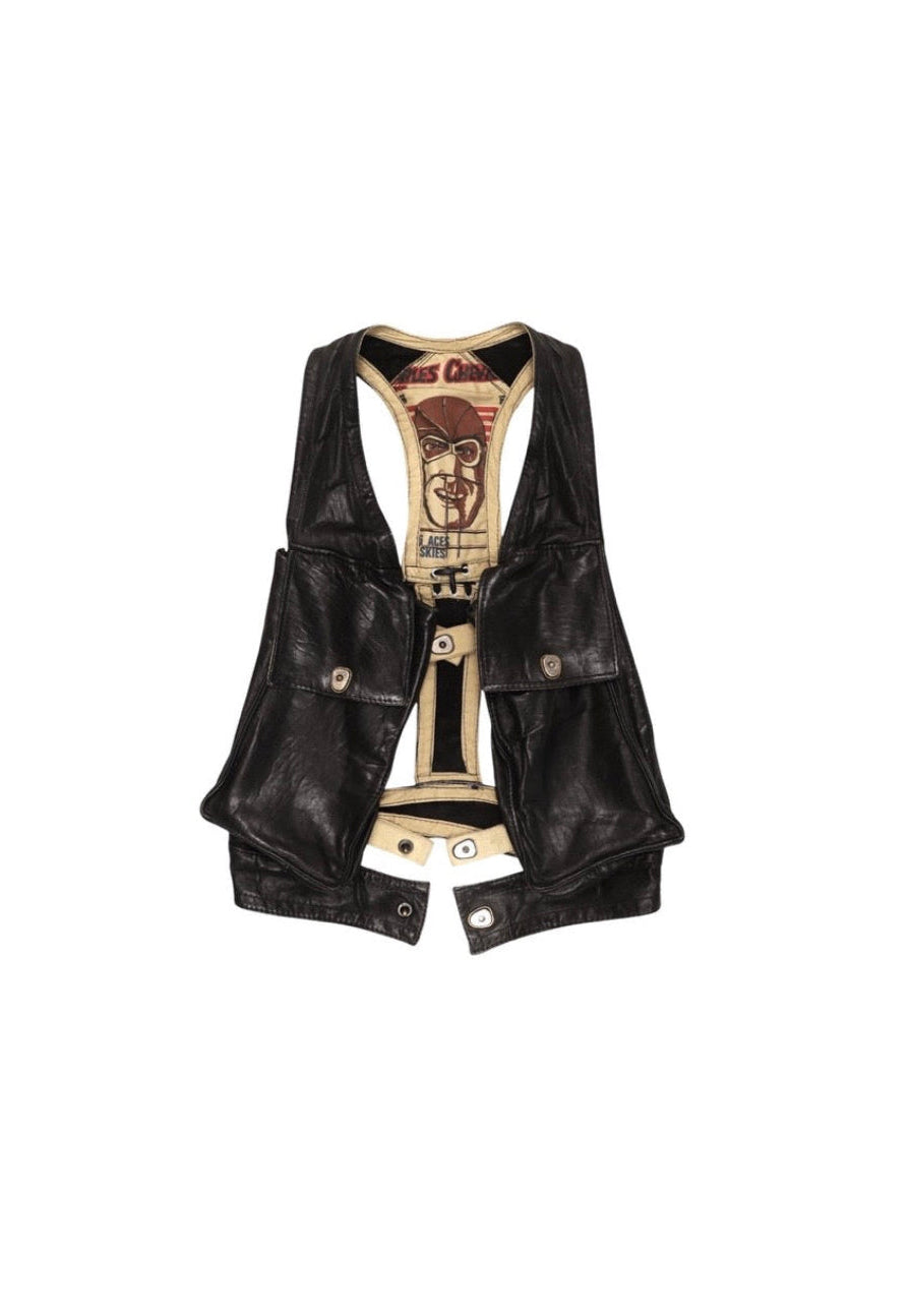 1980-1990s CHEVIGNON LEATHER VEST