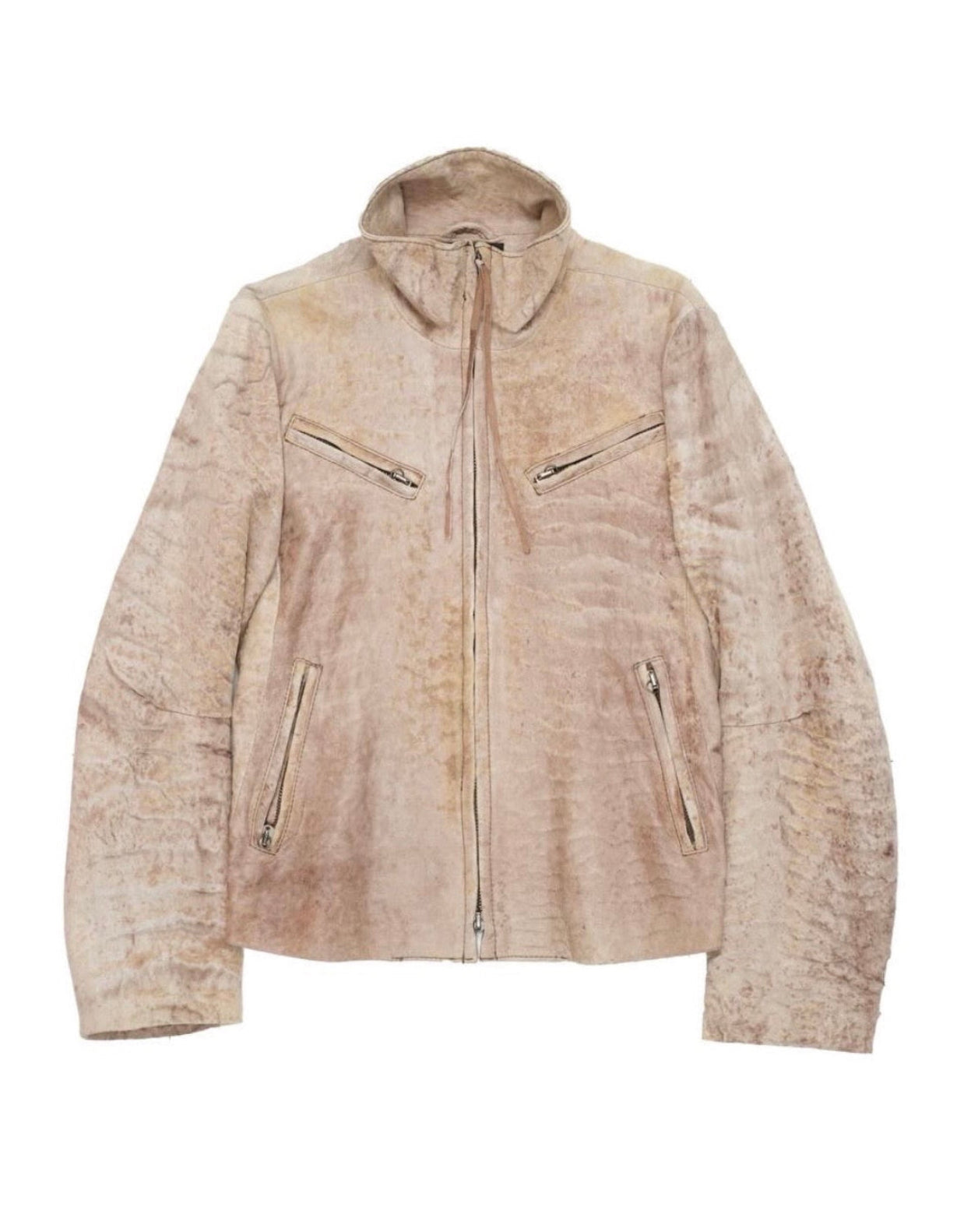 2002AW ANN DEMEULEMEESTER CRACK LEATHER JACKET